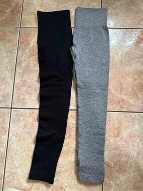 Set of 2 Leggings - Black & Gray